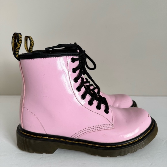 Dr. Martens 1460 J Pink Patent Leather Lace
Up/Zip Ankle Boots Size 2 - Picture 6 of 14